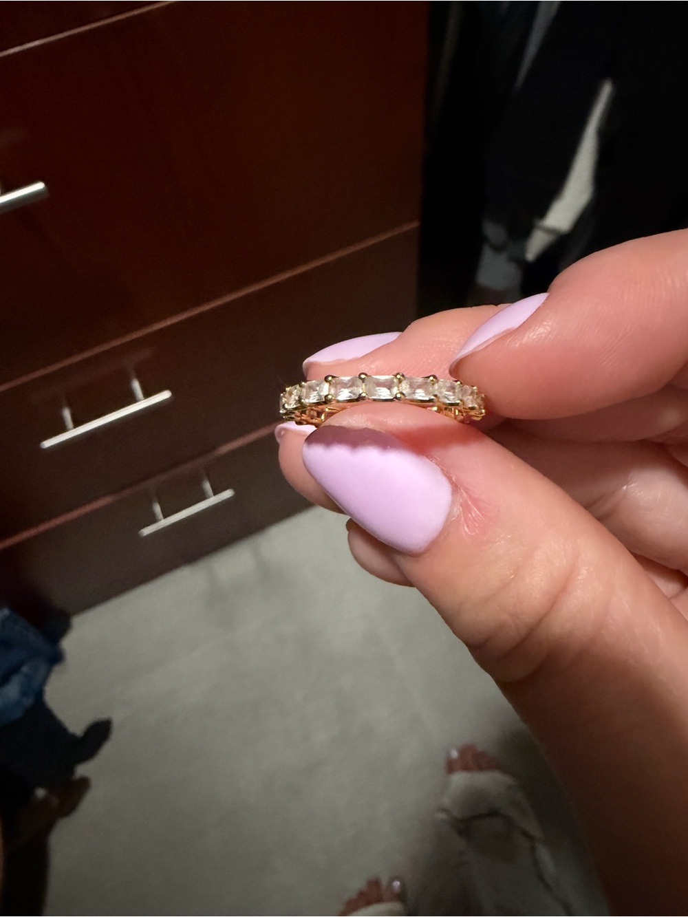 Mejuri Gold eternity band with sapphires